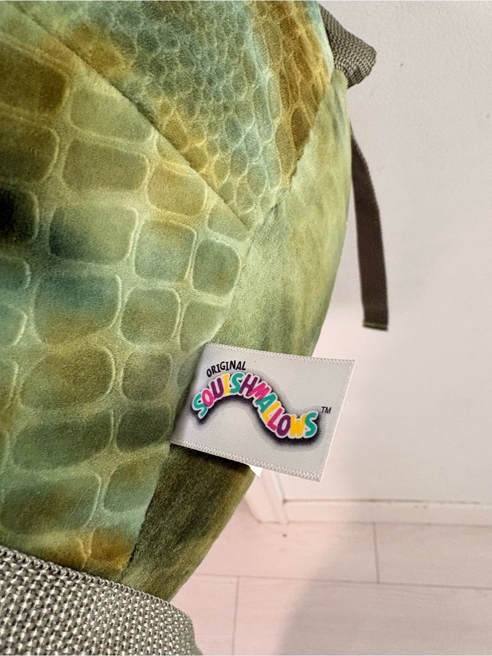 Squishmallows Green and Cream Dragon Plush Backpack - Picture 4 of 5